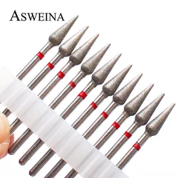 10PC Diamond Milling Cutter Nail Drill Bit for Eletric Manicure Machine Cuticle Clean Files Equipment Accessories Tools