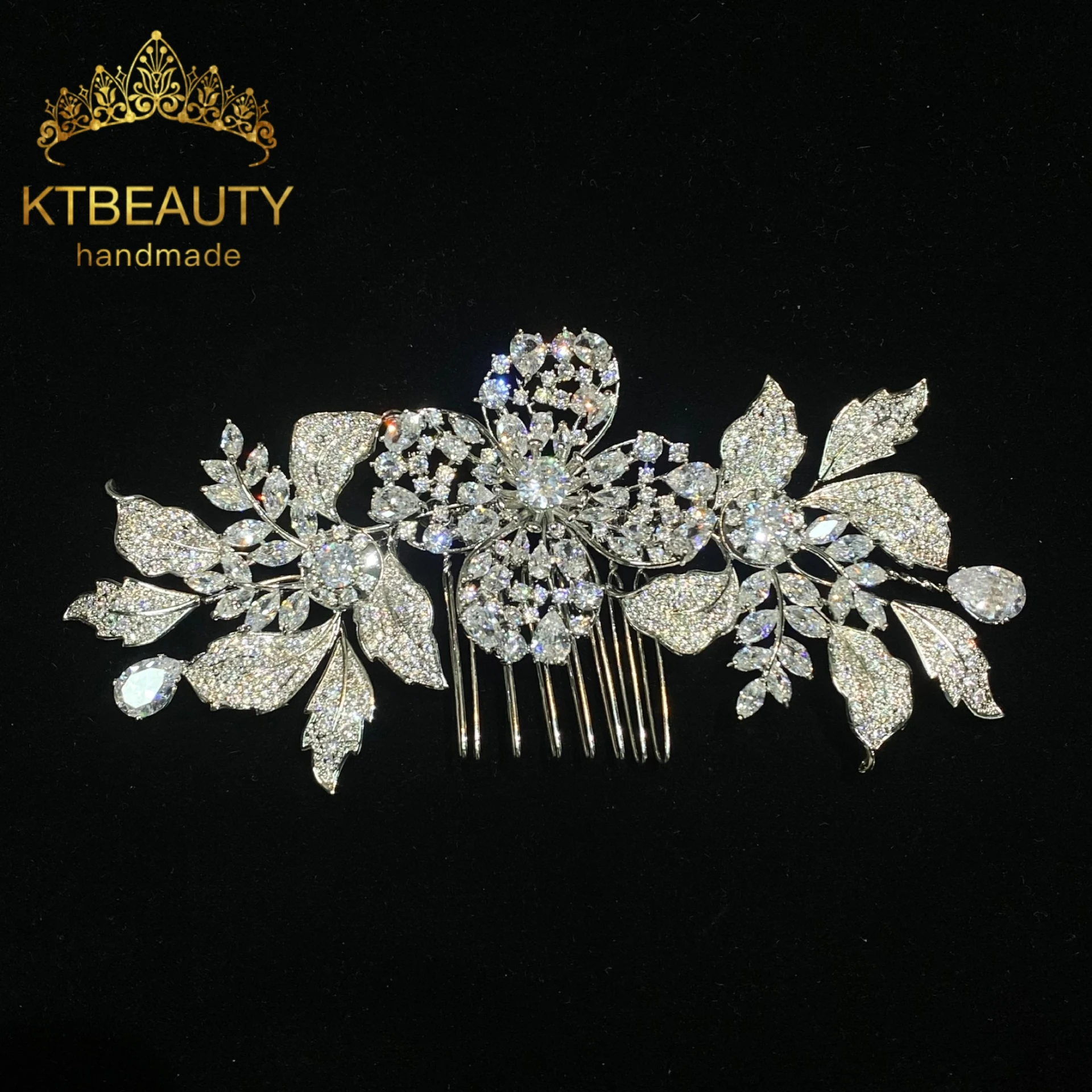 

Роскошный свадебный головной убор Ktbeauty с цирконами, модные украшения для волос, популярные женские свадебные аксессуары для причесок