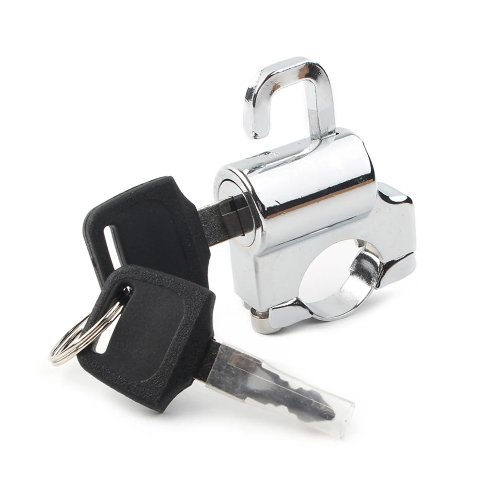 Chrome Helmet Lock Anti-theft Security With Keys Universal For Harley with 7/8'' 22mm Round Tubing/handle bar/crash bar