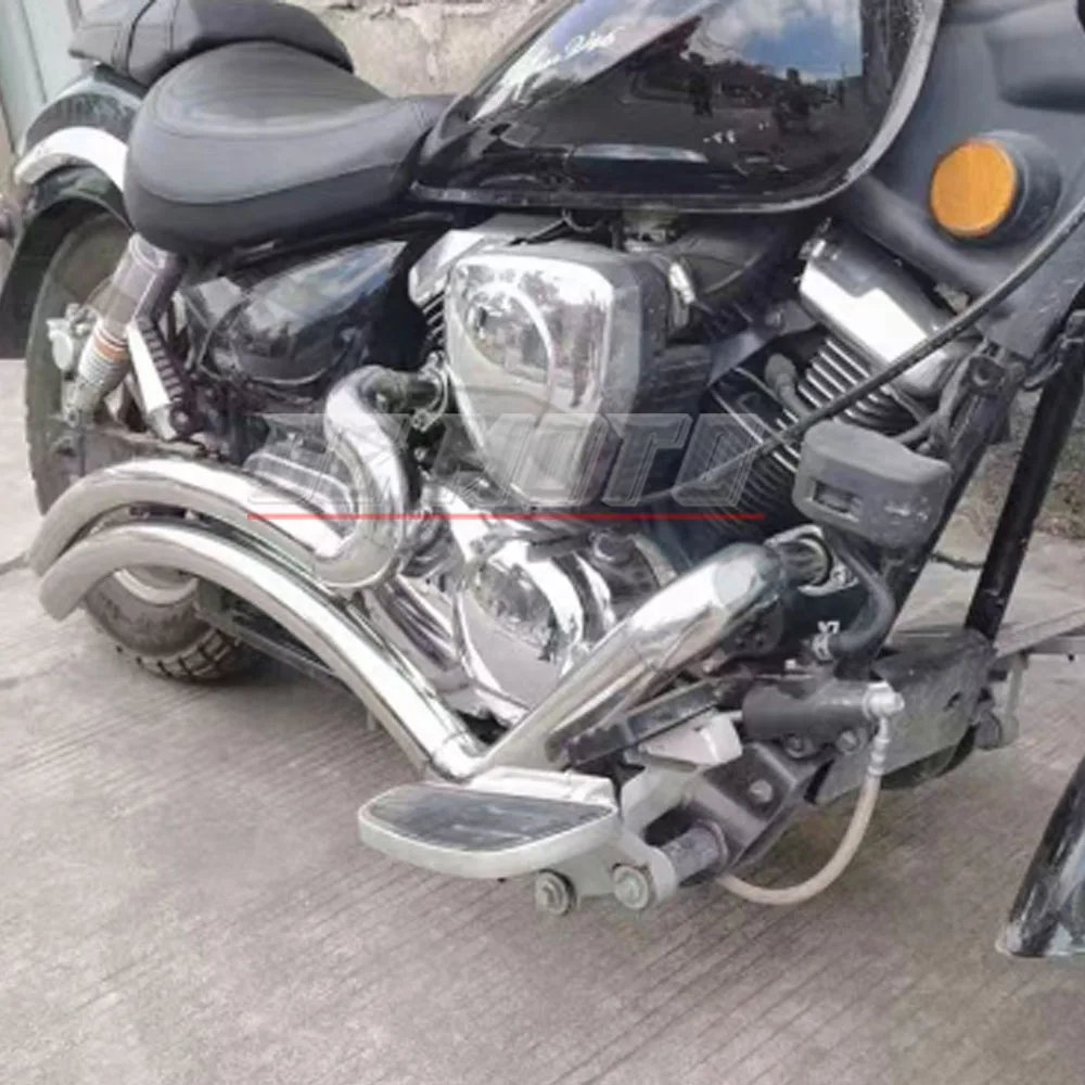 FOR Custom Harley-Style Sweeper Exhaust Pipe With Muffler For Lifan V16, Exhaust Pipe Accessories Included.