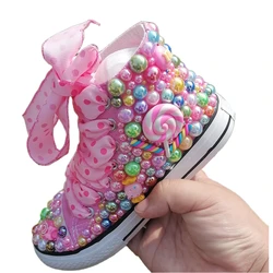 Chocolate Garden Bridge Personalized Any Name Custom Pearly Canvas Shoes Girl Tutu Dress Candyland Toddler Brand Trainers