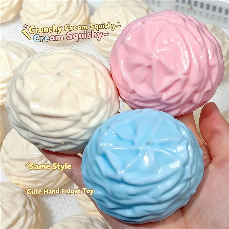 Building Block Chocolate Pie Pineapple Squeeze Stress Ball Fidget Toy Crunchy ASMR Sound Rise Relief Pressure Heal Relax Gift