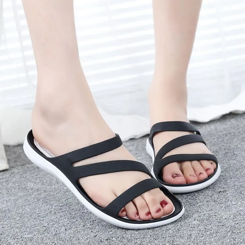 Fashion Slippers Women Comfortable Sandals Summer New Jelly Shoes Women Cute Shoes Peep Toe Outdoor Beach Shoes Woman Flats