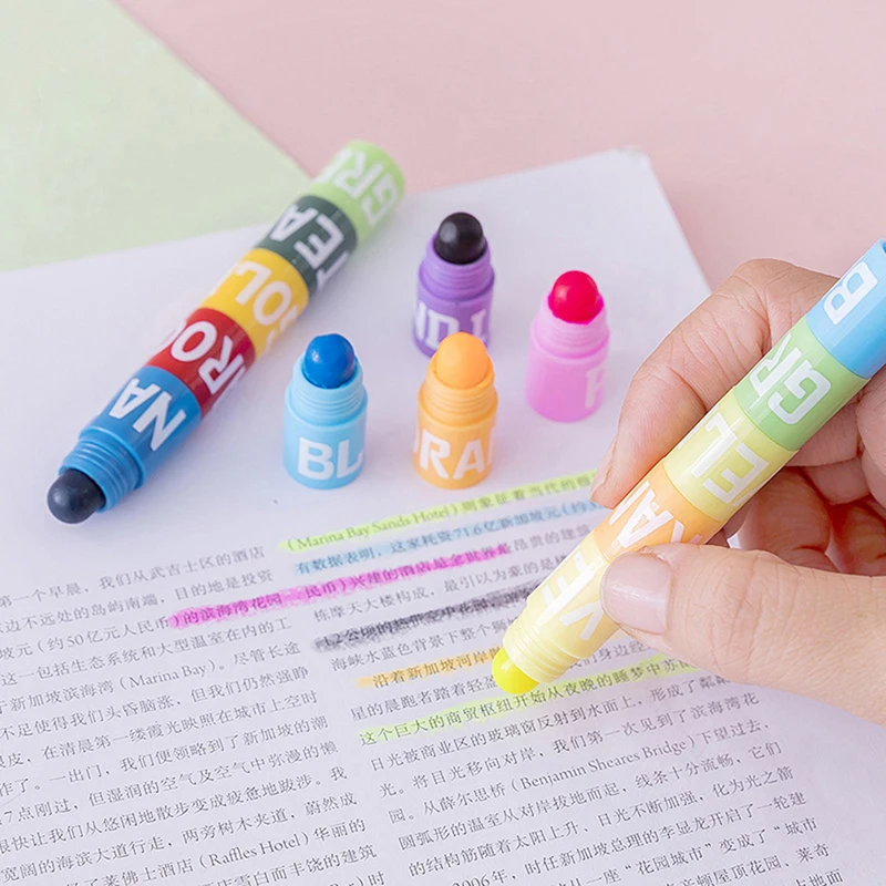 6 Colors Splice Mini Bible Highlighters Vintage Candy Colors Gel Highlighters Gel Highlighters Dry Highlighter Markers