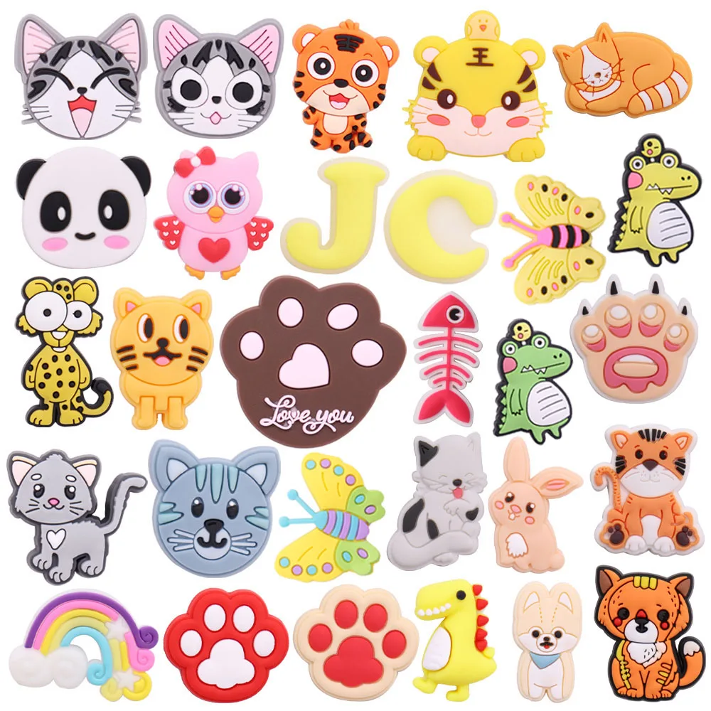 1Pcs PVC Cats Butterfly Cute Animals Boys Girls Shoe Charms Footprint Decoration Buckle Ornament DIY Bracelet