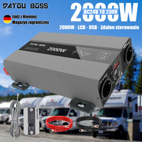 DATOUBOSS Pure Sine Wave Inverter 2000W 24V/12V Portable Solar Lithium Power Inverter DC to AC230V Voltage Converter LCD Display