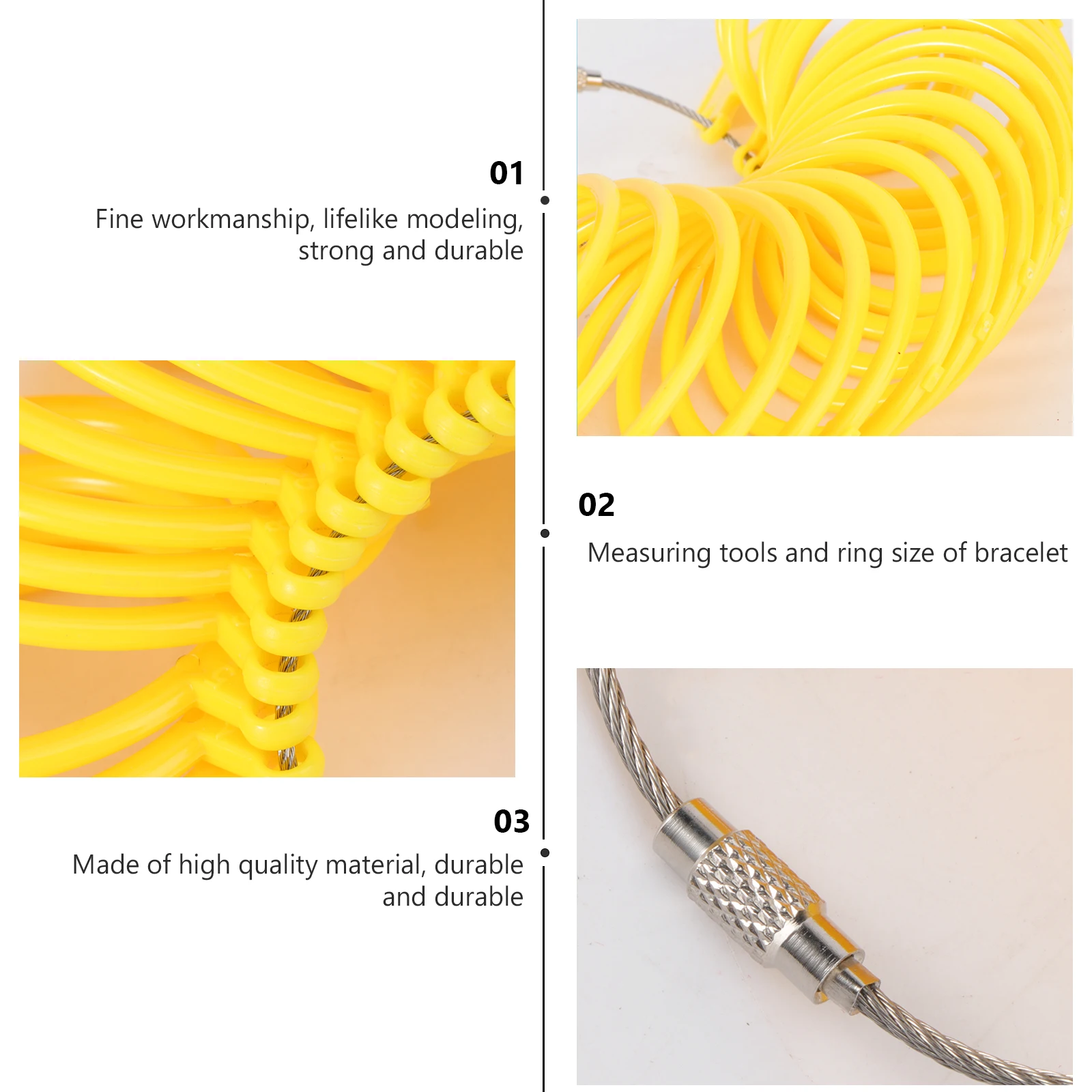 

Plastic Bracelet Measuring Tool Sizer for Men Women Wrist Measurement Tools 1-23 Diameter Circle Yellow Jewelry Accessories