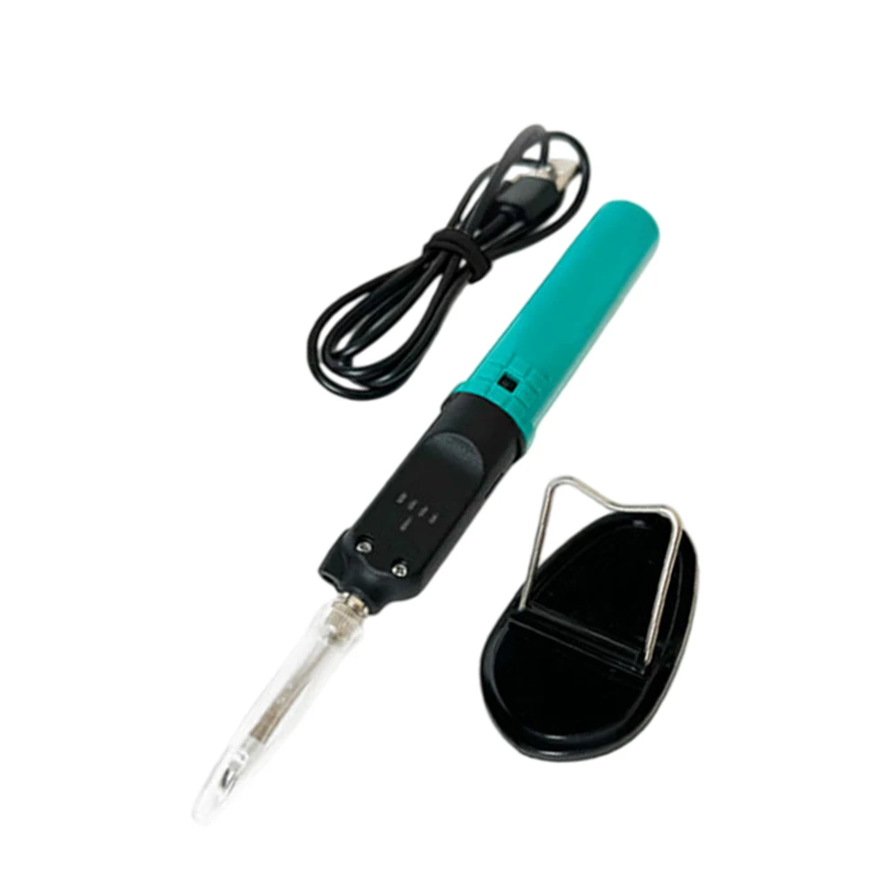 Green Wireless Soldering Iron 12W Constant Temperature USB C Rechargeable With LED Light Touch Switch For DIY Repair Welding Too