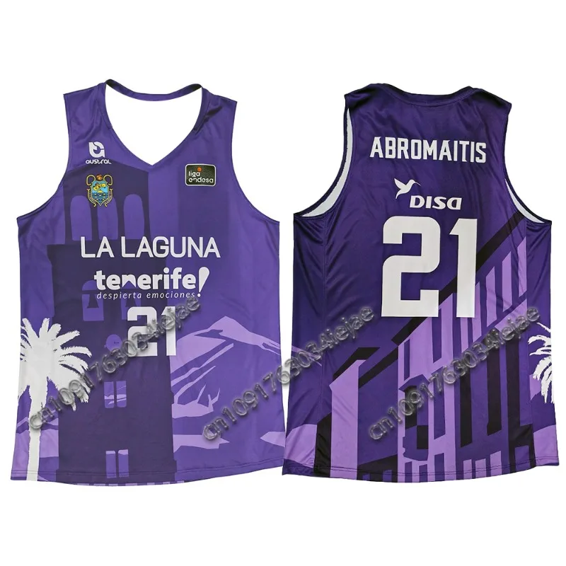 3D Printed European Spanish League Tenerife basketball vest men's  training clothes quick drying breathable motor vest image 2