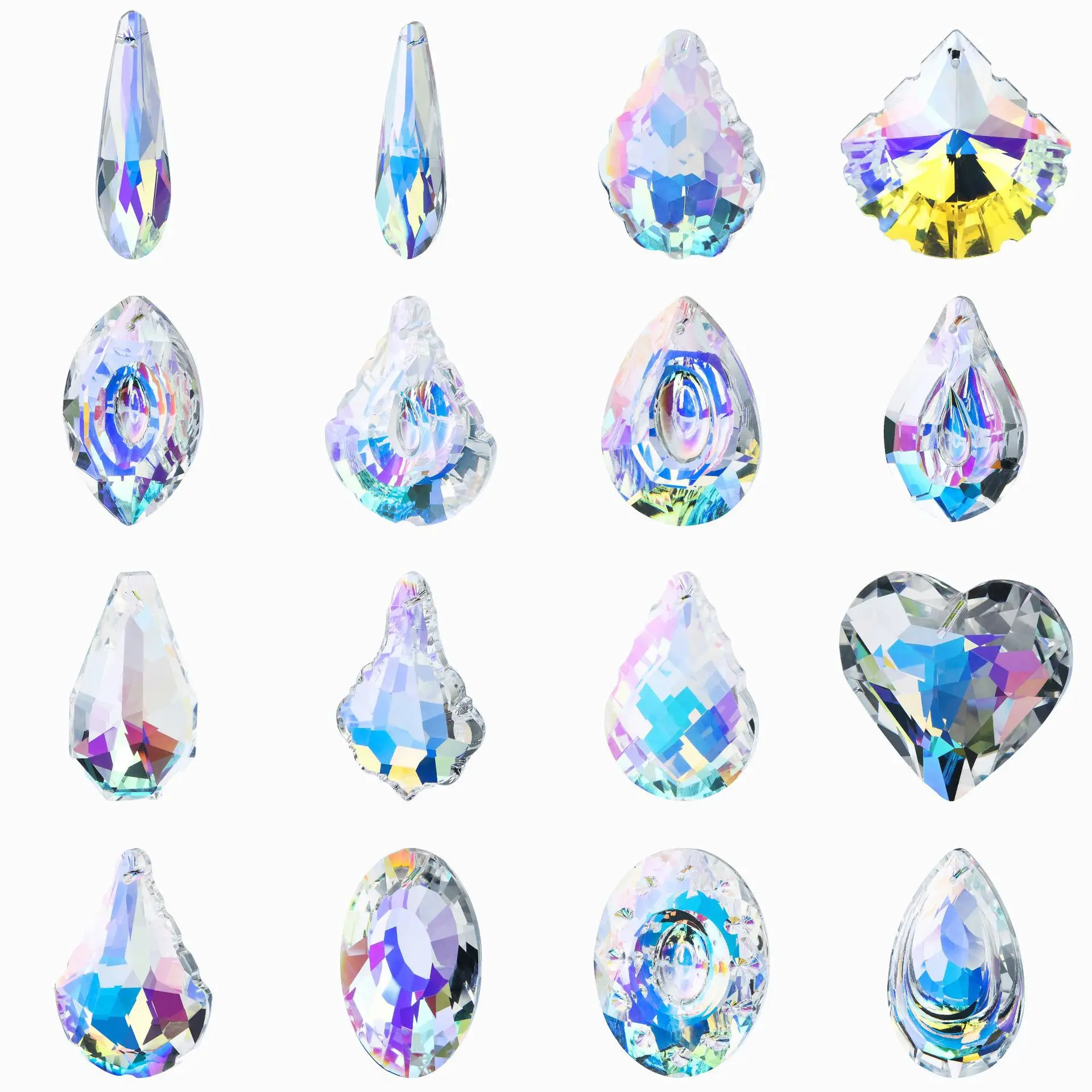 Muy Bien 1PC AB Color Crystal Decoration Sun Catcher Hanging Glass Prisms Chandelier Pendant Beaded Curtain Lighting Lambaderler