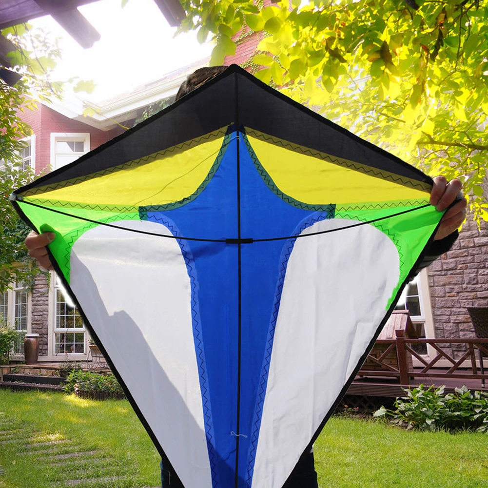 Cometa de vuelo colorida, cometa de una sola línea con cola larga, cometa en forma de diamante, fácil de volar, mejora la coordinación para niños y niñas
