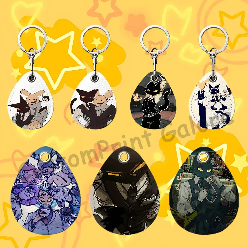 A-Animal H-Hospital RFID NFC Payment Fob Easy To Carry Teardrop-Shaped Leather Card Holder Car Key Fob