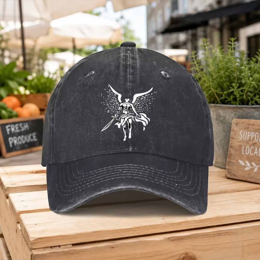 Archangel-Michael-Pattern-Unisex-Washed-Baseball-Cap-Casual-Outdoor-Cap-for-Sports-Travel