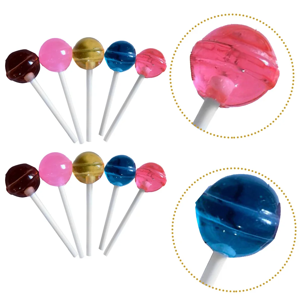 

10 Pcs Simulation Lollipop Mini House Decors Food Ornament Toys Miniature Model Lollipops Play Simulated