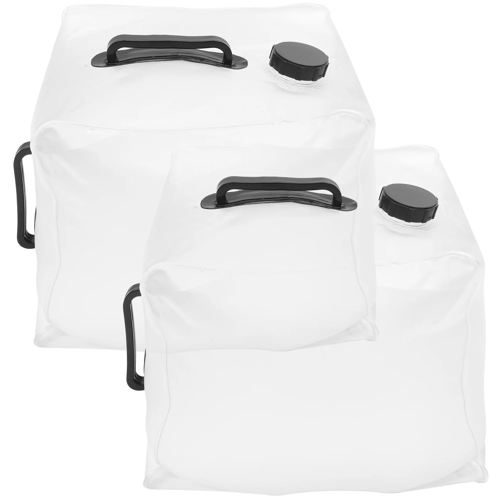 

2pcs Large Capacity Collapsible Container For Camping Hiking Outdoor Portable Water Storage Bucket Vehicle Mounted Emergency