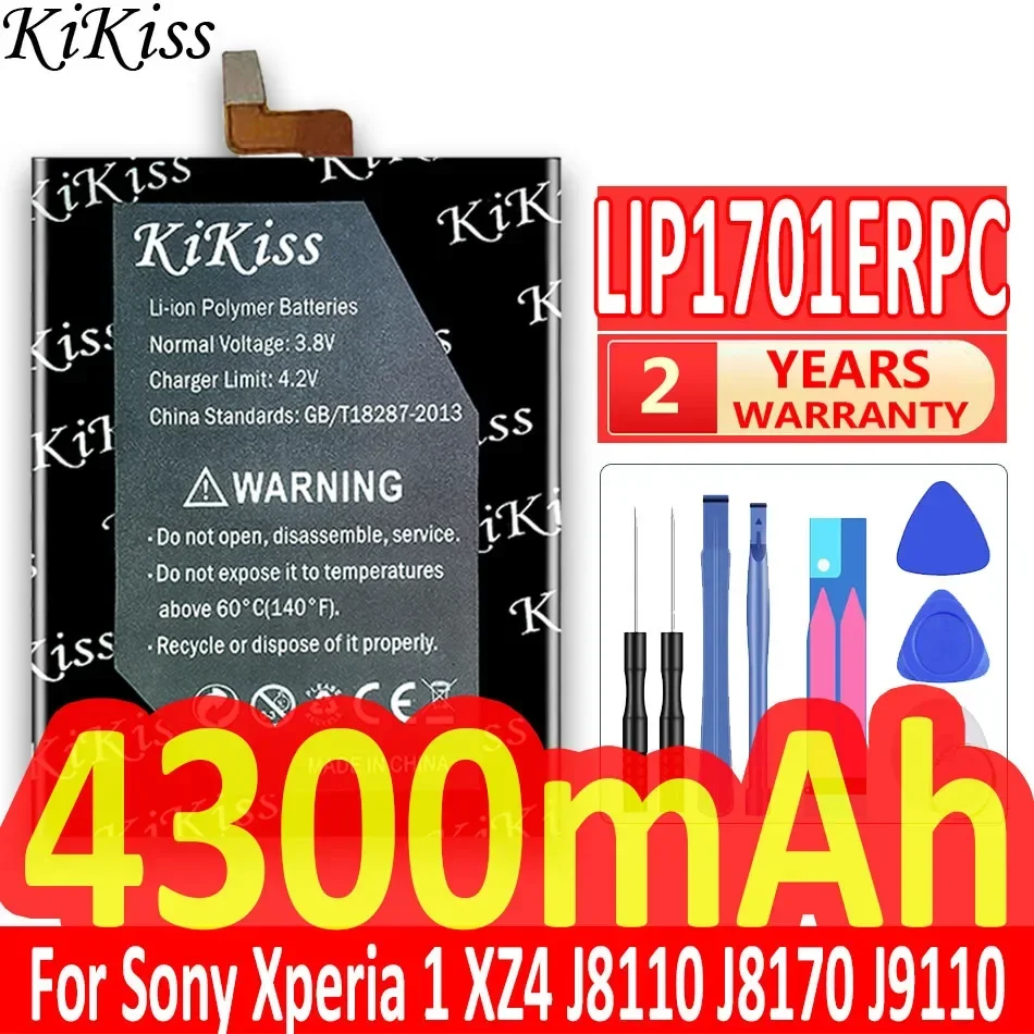 KiKiss 4300mAh LIP1701ERPC Battery for Sony Xperia 1 Xperia1 XZ4 J8110 J8170 J9110 J9150 SOV40