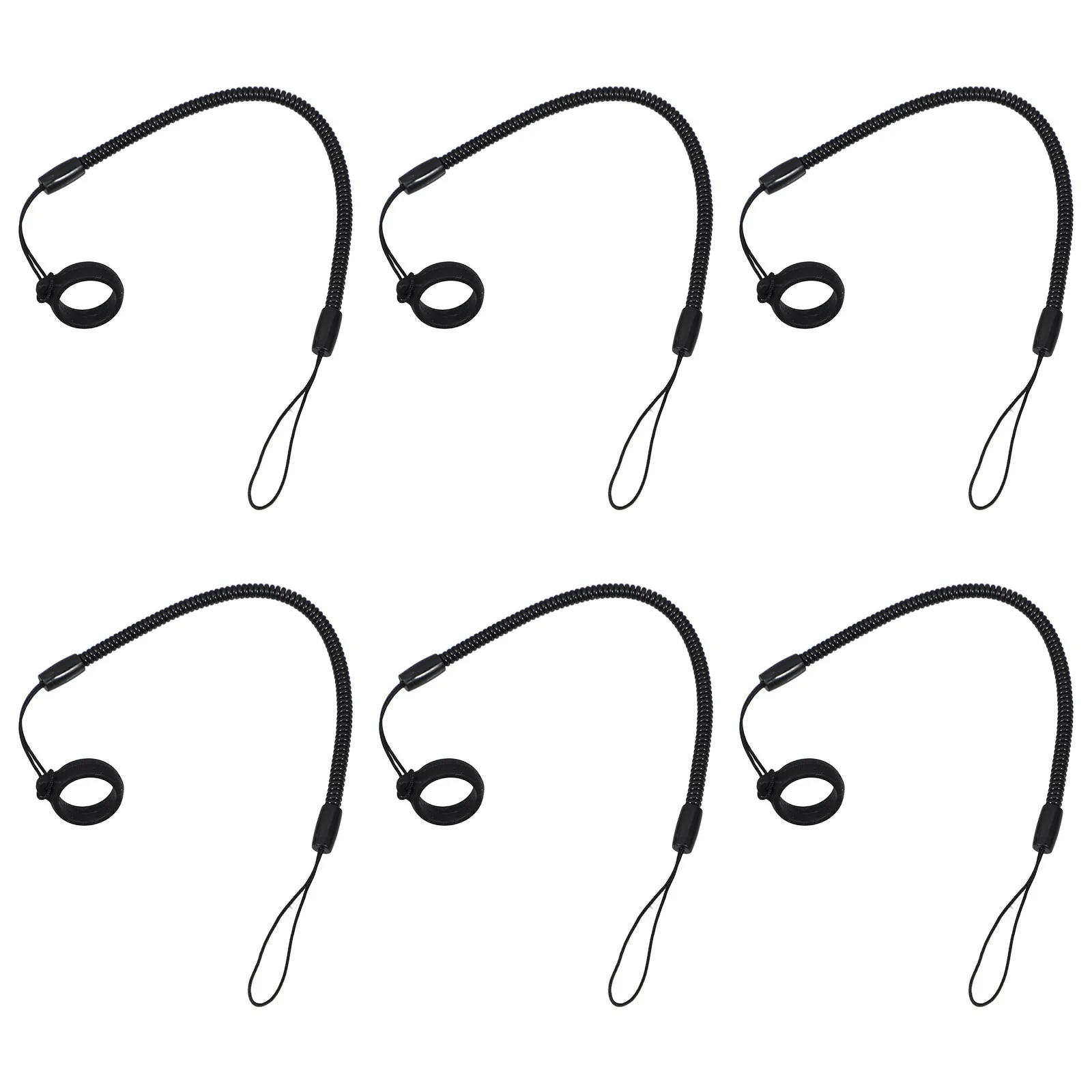 

6Pcs Anti Loss Pen Lanyard Retractable Clip Black Silicone Holder Necklace for Teachers Doctors Nurses Construction Workers