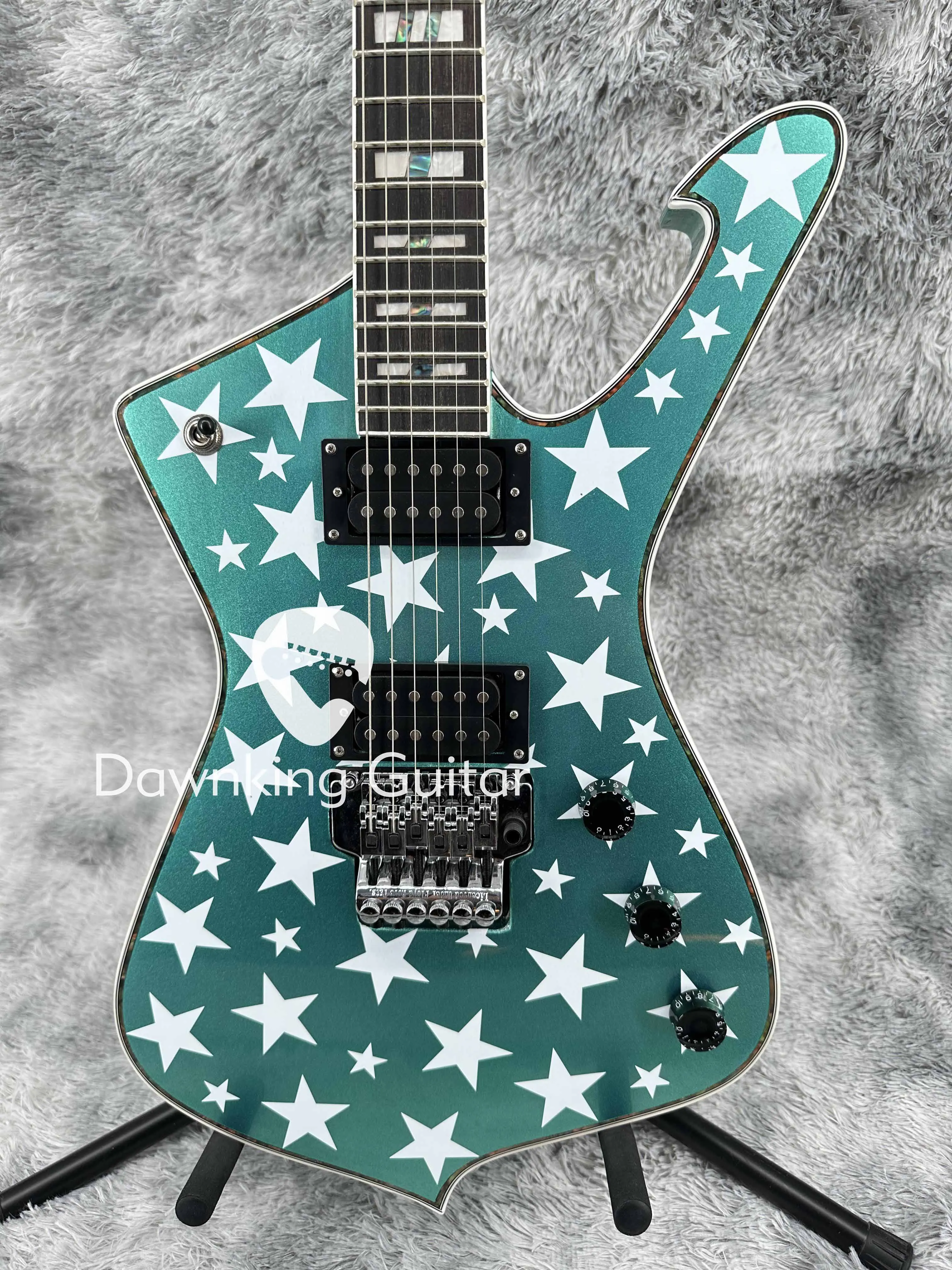 Iceman Green Electric Guitar Chrome Hardware FR Bridge 2H Open Pickups 6-strings free shipping