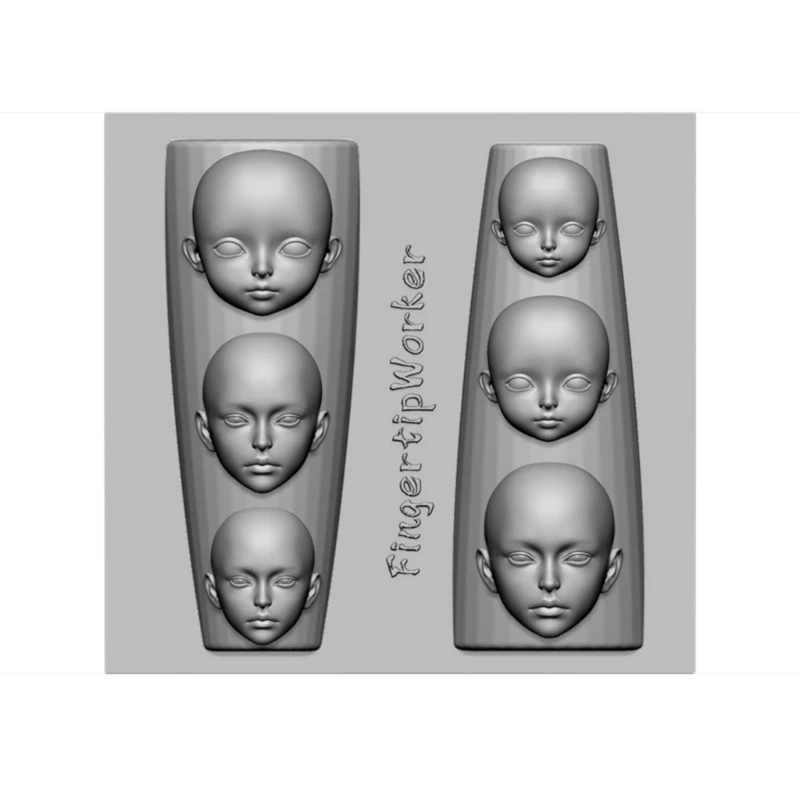 Easy Release Silicone Stamp Mold Face Shaped Manicure Patterns Mould Stylish Embossed Accessories Mold