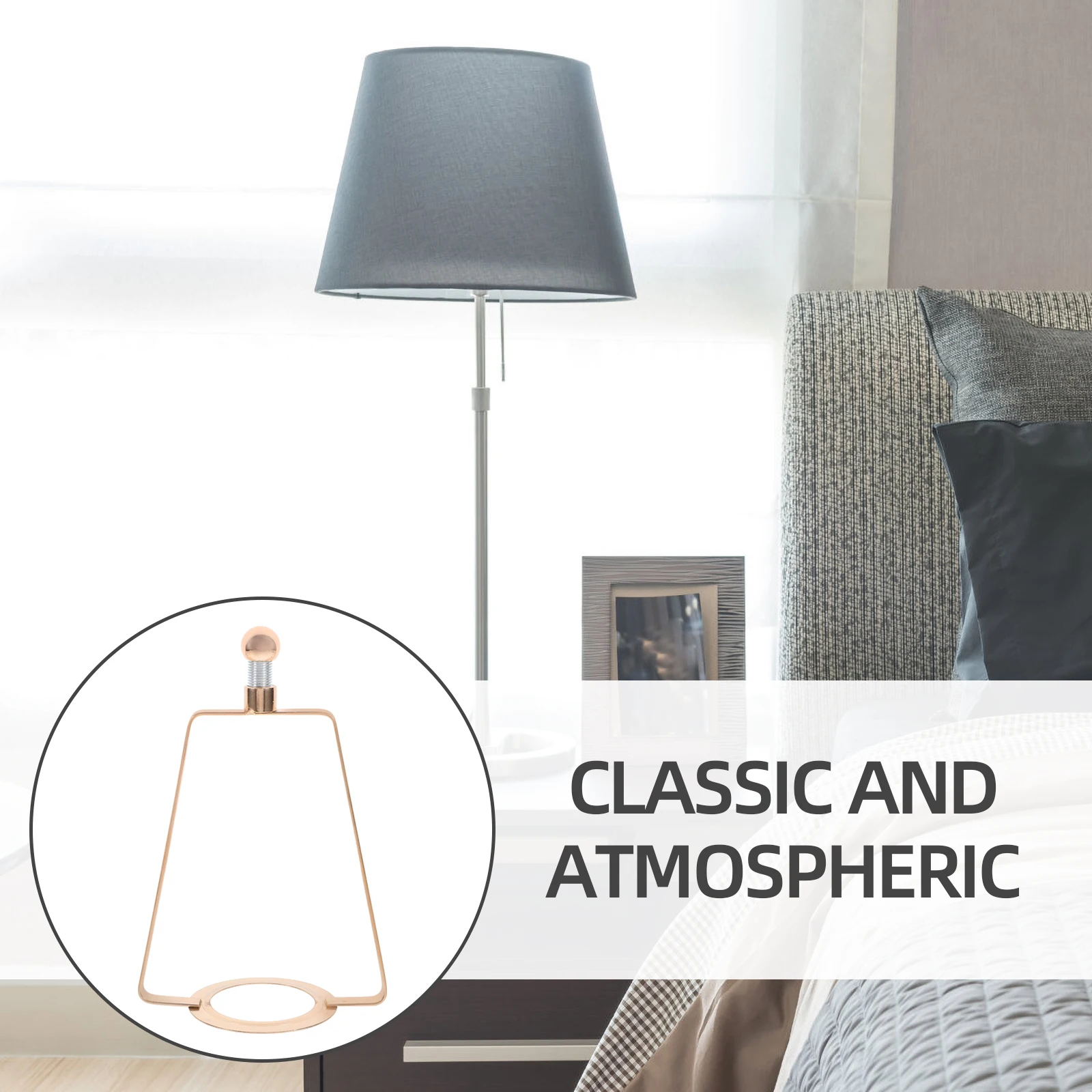 

American Style Lamp Shade Harp Bracket Iron Golden Replacement Hardware Table Lamp Repair Parts Accessories Lampshade Holder