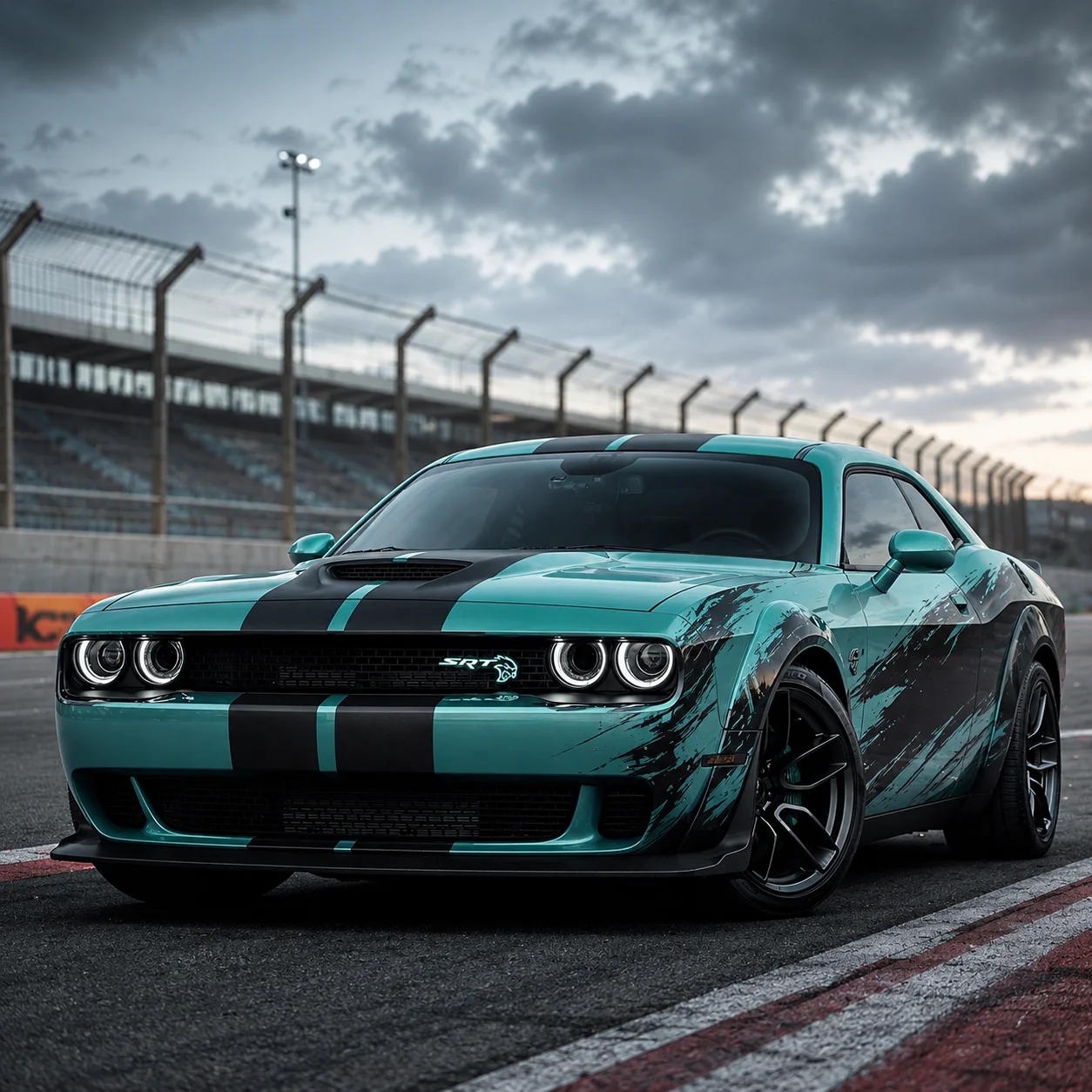 Voll-LED-Scheinwerfer für Dodge Challenger 2015-2024 im Hellcat-Stil, Frontleuchten mit Doppelstrahl-Projektor und Tagfahrlicht (ohne Glühbirnen)