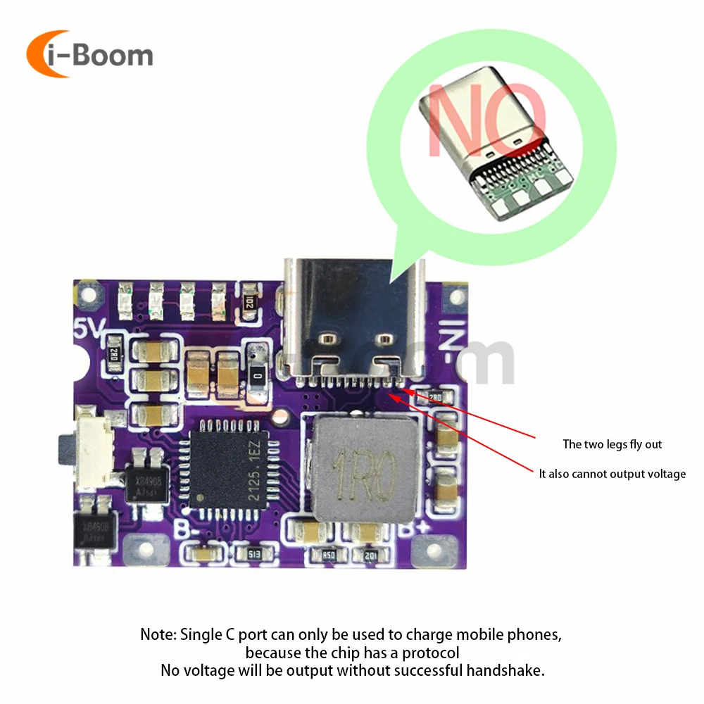 Type-C 5V USB Charge Discharge Integrated Module 3.7V 4.2V 18650 Lithium Battery Charging Boost Power Board protection board