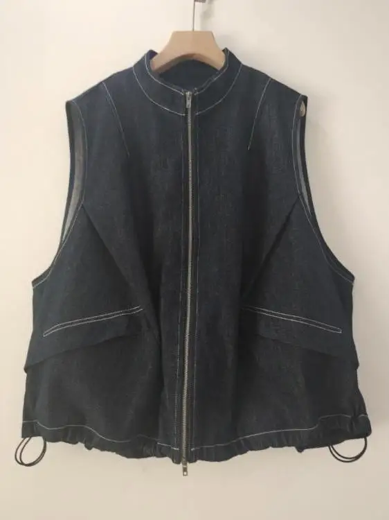 

Мужской осенний повседневный жилет свободного кроя с завязками, в американском стиле, с цветным дизайном, большие размеры, 300 Pou Vest