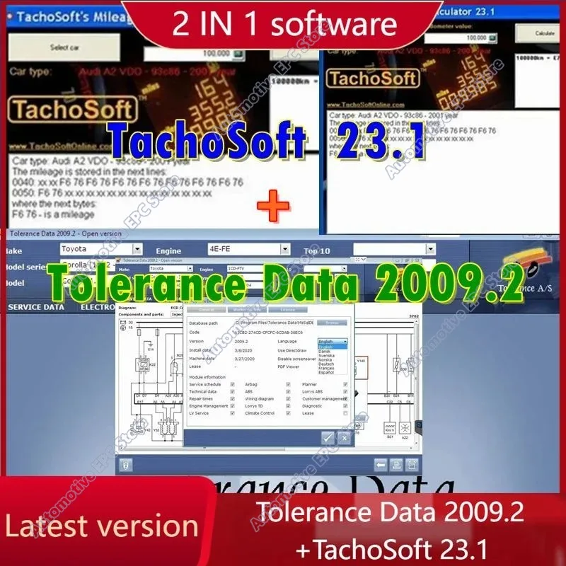 2026 hot Tolerance Data 2009.2 Automatic Diagnostic Software Auto Repair Data with Free Keygen+TachoSoft Mileage Calculator 23.1