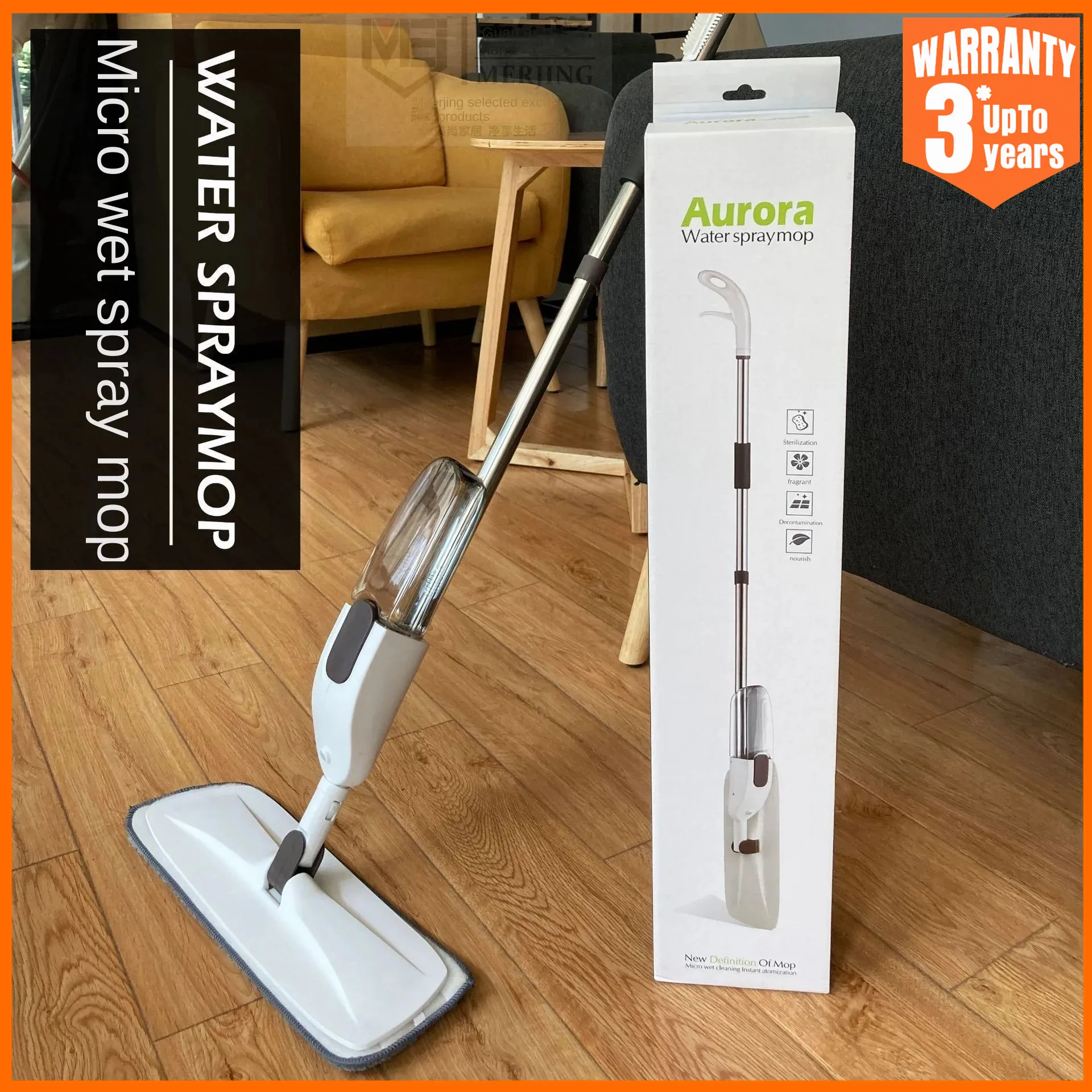 Magic Spray Mop Wooden Floor with Reusable Microfiber Pads 360 Degree Handle Home Windows Kitchen Mop Sweeper Broom Clean Tools