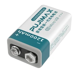 9V Rechargeable Battery 1200mA USB Charging