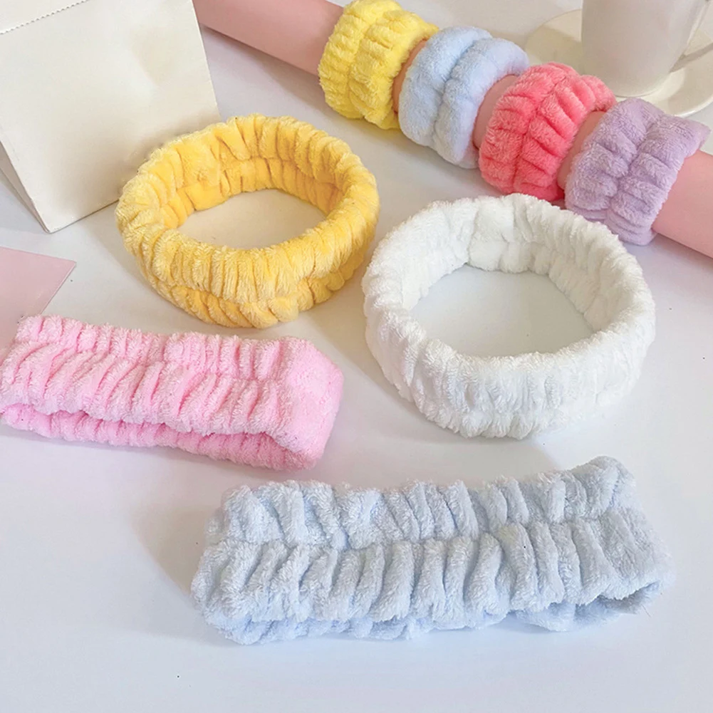 Women Makeup Coral Fleece Headband Wash Face Soft Hair Holder Elastic Hairbands Girl Headwear Hair Band Hair Accessories