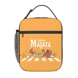 Personalizzato Hakuna Matata Cartoon Fan Resuable Lunch Box The Lion King Cooler Thermal Food Insulated Lunch Bag bambini studente