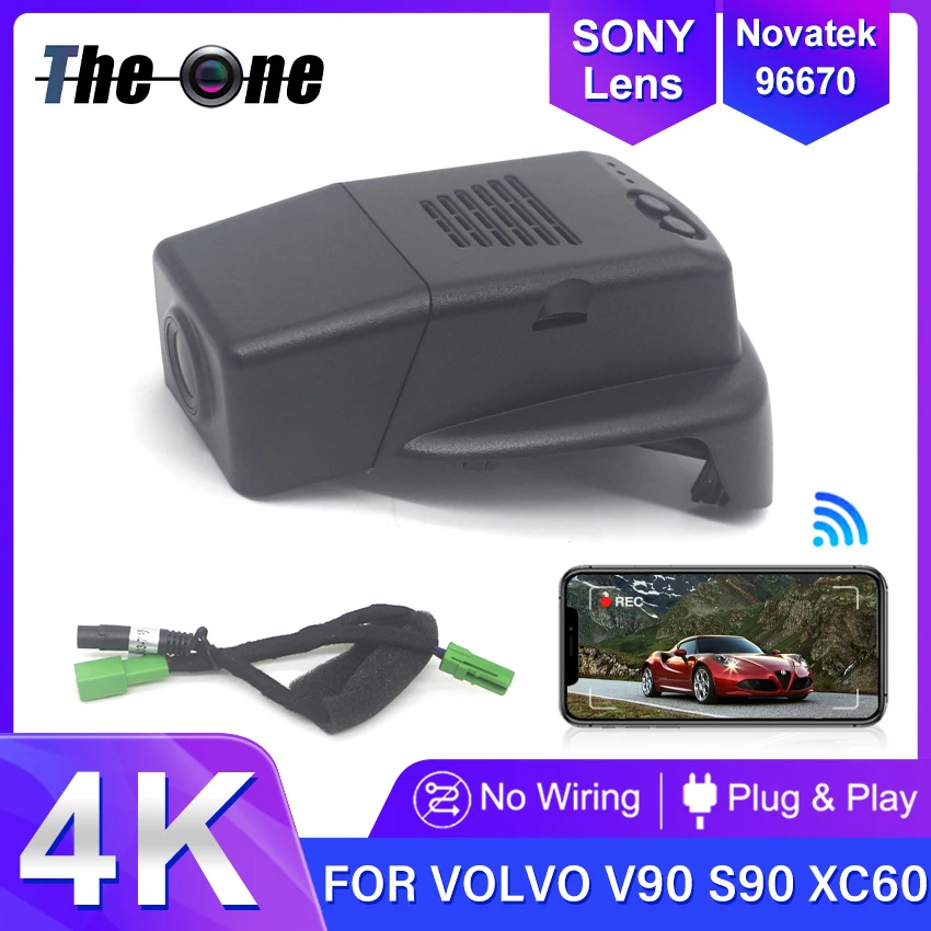 

Автомобильный видеорегистратор «подключи и работай», Wi-Fi, 4K, 2160P, UHD, видеорегистратор для Volvo V90, для пересеченной местности S90, XC60, D3, T8, 2018, 2019, 2020, 2021, видеорегистратор