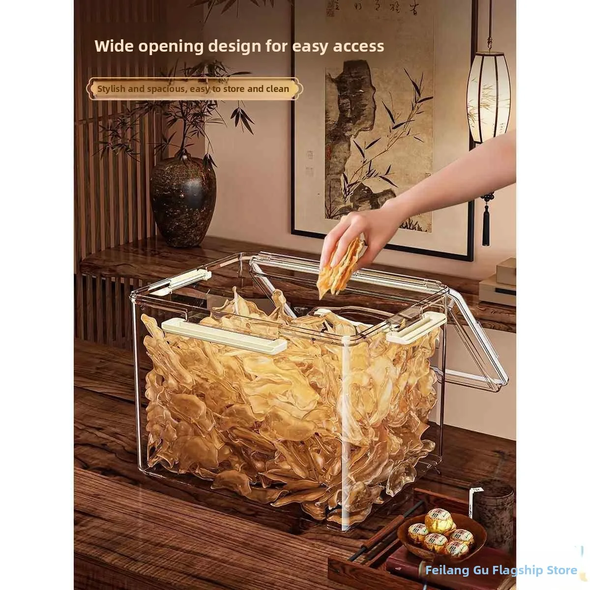 

Food Grade Plastic Seal Storage Jar for Dried Orange Peel Tea Storage Box Chinese Style Decorative Container Home Organizer