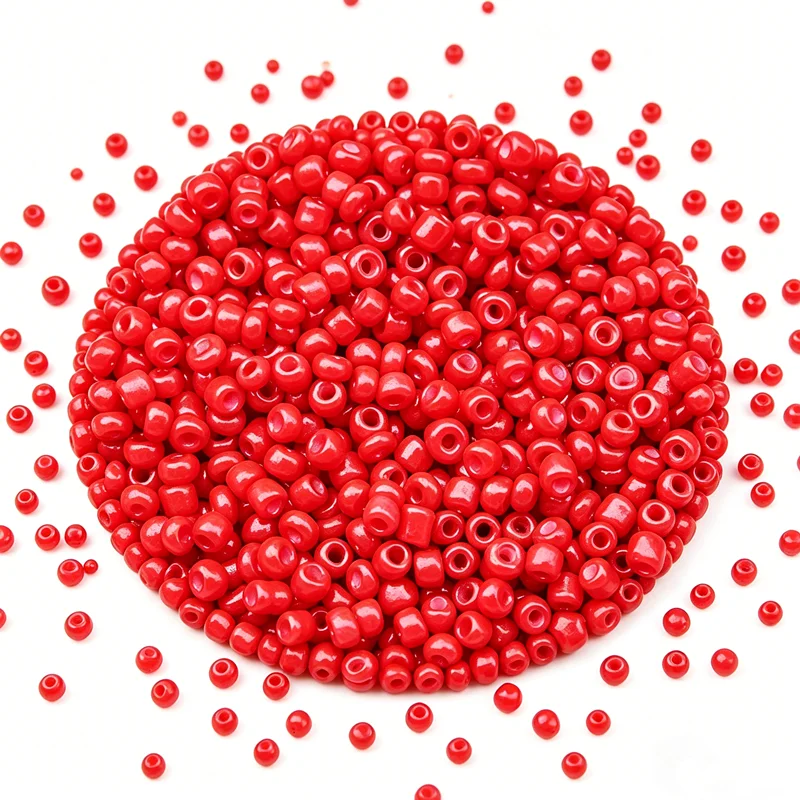 Solid red 2mm 3mm 4mm Glass Beads Czech Seed Beads Small Round Loose DIY Spacer Beads