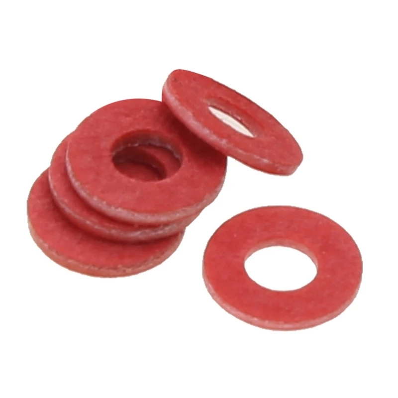 Q81F 100pcs rondelle in fibra ad anello piatto rosso rondella in fibra rondella piatta in gomma Kit idraulico rondella isolante