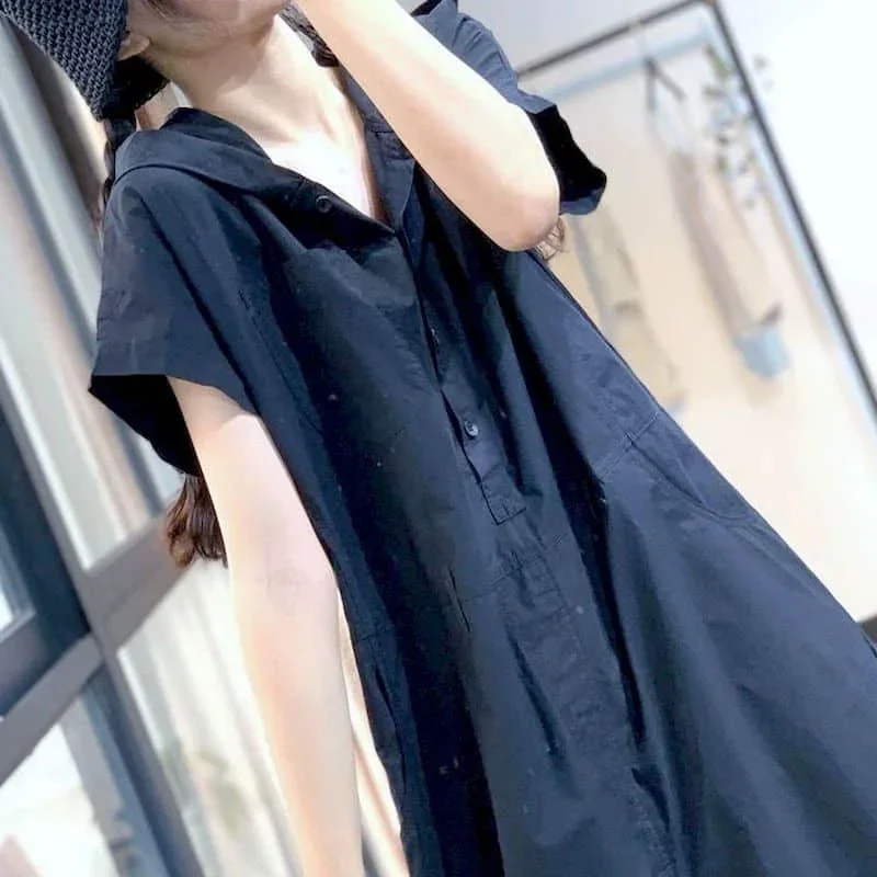 Monos con capucha Pop para mujer, ropa de trabajo holgada, monos de manga corta, trajes de una pieza estilo Safari, monos informales para mujer, pantalón harén