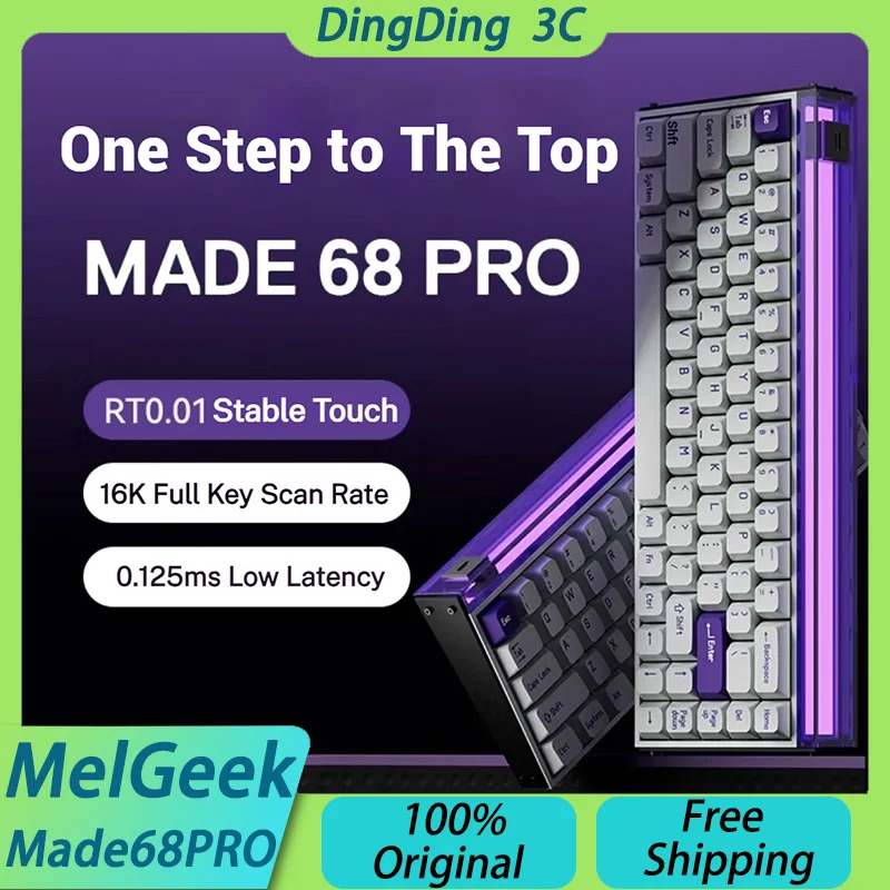 MelGeek MADE68 PRO Mechanical Keyboard TTC Magneto Switch RT 16K Scan Rate Low Latency Valorant Custom Magnetic Gaming Keyboard