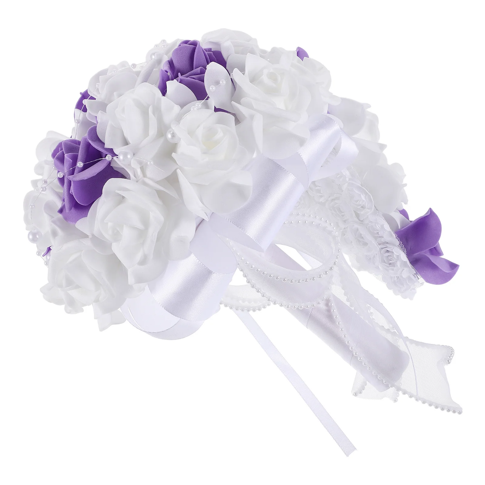 

Artificial Wedding Bouquet For Bride Realistic Lightweight Simulated Rose Flower Bridal Handheld Decoration Wedding Party