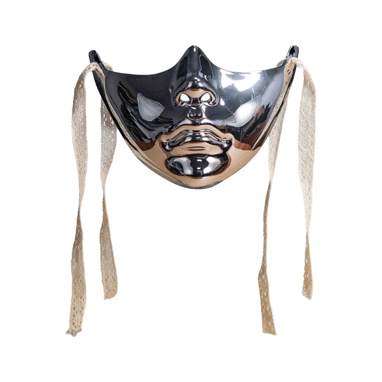 Tajemnicza plastikowa półmaska ​​dla dorosłych kobiet mężczyzn maska ​​z paskiem do samodzielnego wiązania Halloween karnawał Masquerade Cosplay rekwizyty fotograficzne