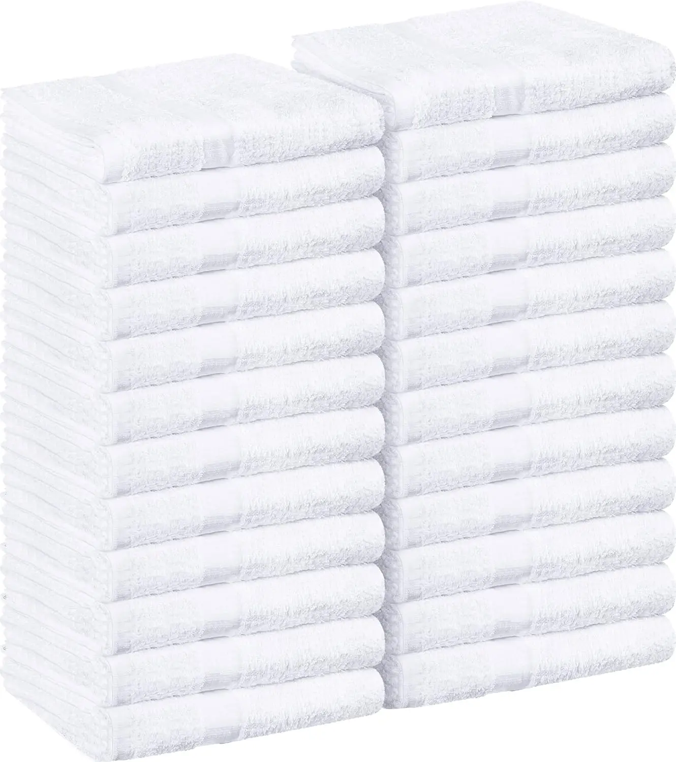 Salon Towels, 24 Pack (Non-Bleach Resistant, 16 x 27 Inch) Super Absorbent Cotton Towels, White