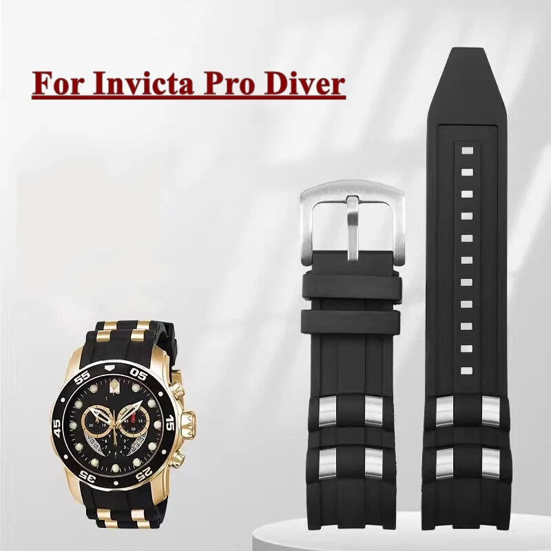 26mm Rubber Watch Strap Accessories for Invicta Pro Diver Replacement Watchband for Men High Quality Soft Sport Wrist Bracelet