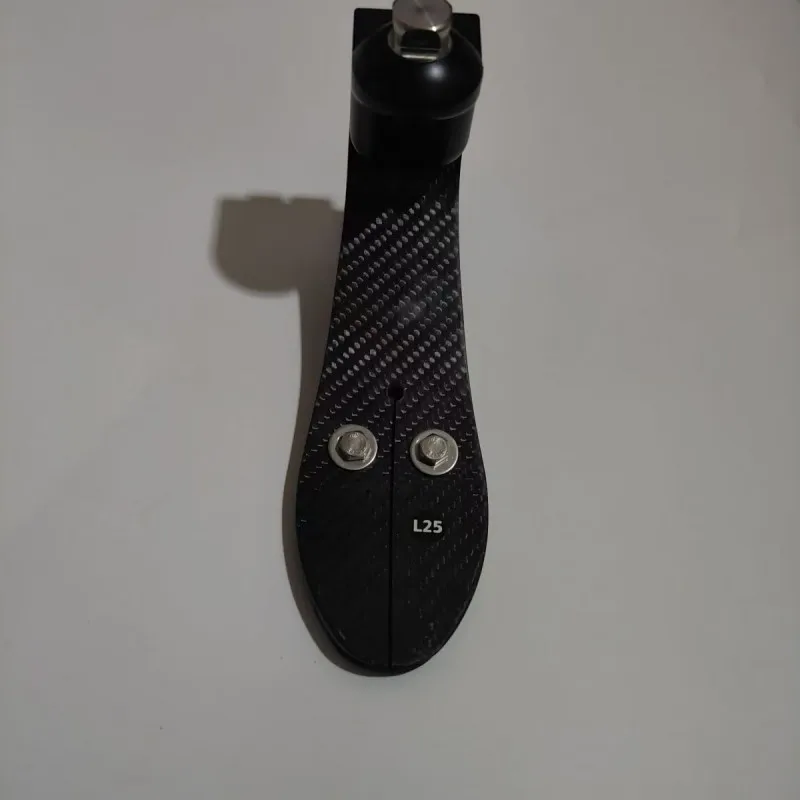 The carbon fiber high-ankle prosthetic foot with elastic energy storage feature can support a maximum weight of 100 kg