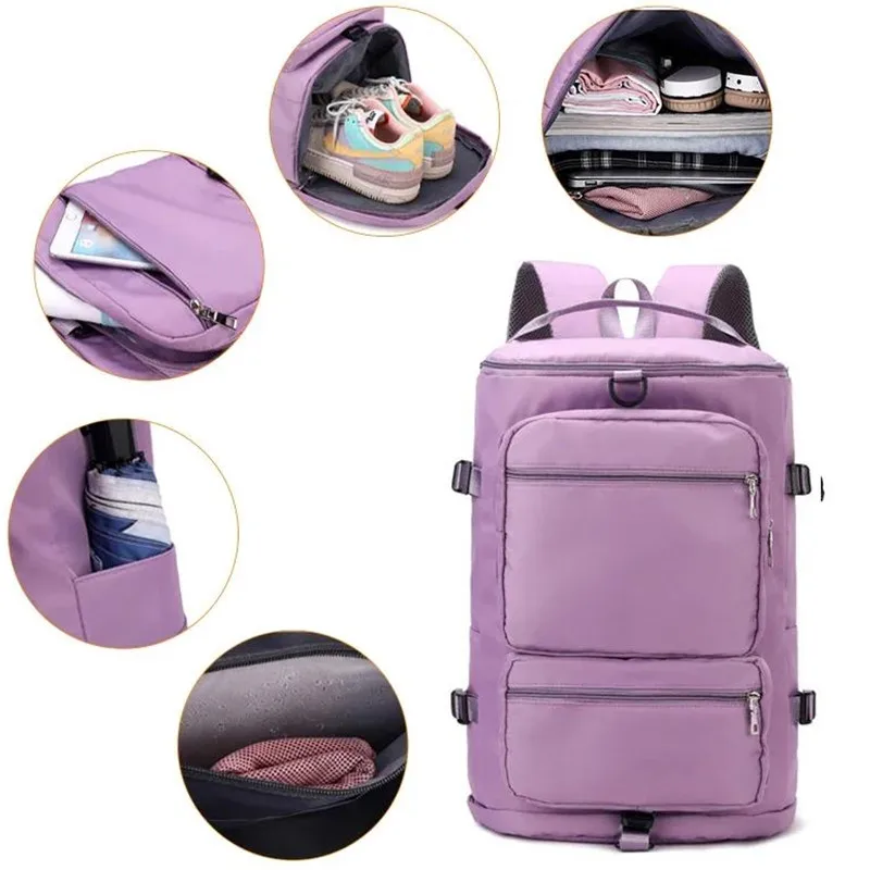 

New Large Capacity Women Shoulder Travel Backpack Lady Weekend Sports Yoga Luggage Zipper Bags Multifunction Crossbody Bag