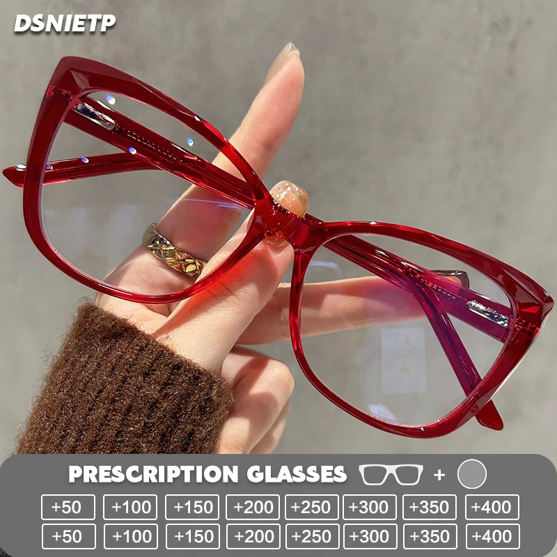 

Высокое качество TR90 очки для чтения женские кошачий глаз фотохромные анти-синий свет очки по рецепту близорукость прогрессивные очки