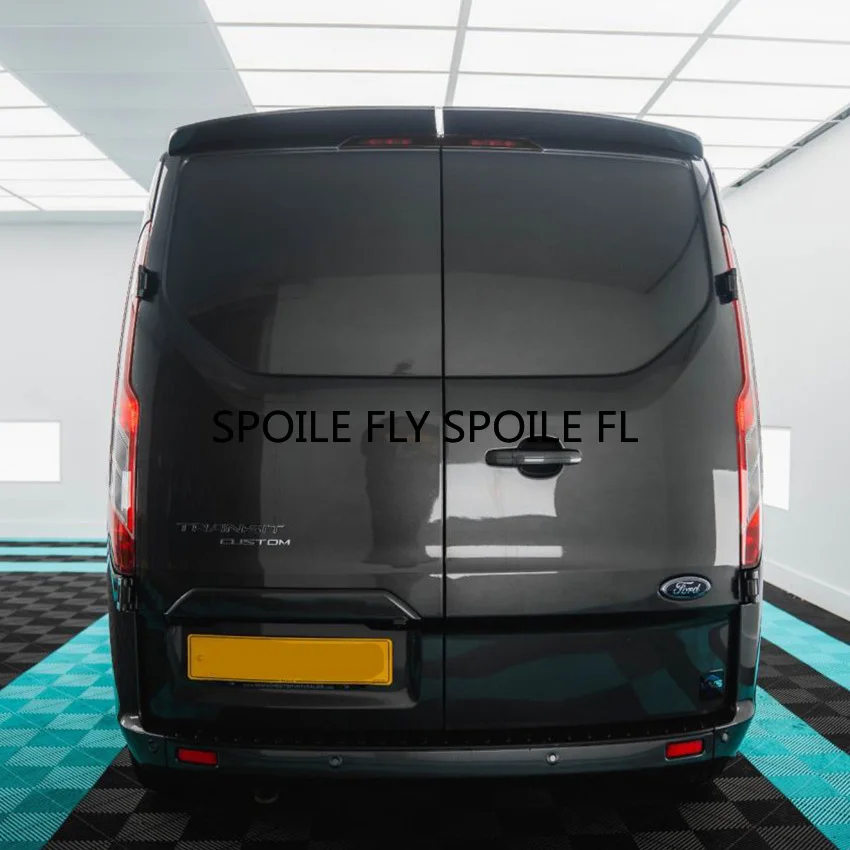 2012-2022 Für Ford Transit Custom Mk8 Doppeltür-Heckklappenspoiler Flügelabdeckung Hochwertiges ABS Glänzend Schwarz Carbon-Look