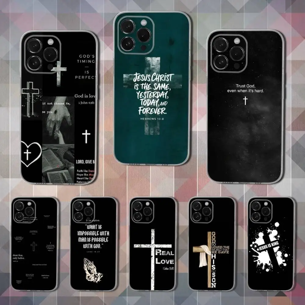 

Bible Verse Christ Christian Phone Case For iPhone 16,15,14,13,12,11 Pro,Max,Plus,X,XS,XR,SE,Mini Transparent Soft Cover