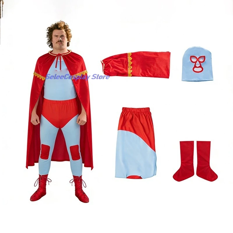 

Nacho Cosplay Libre Drama Movie Cosplay Costumes Mexican Monastery Outfits Cape Halloween Carnival Mens Clothing Expo Roleplay