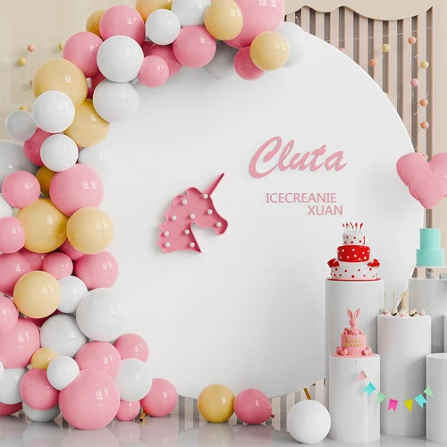 Imagen 2 del producto Fondo redondo circular de Color puro, cubierta para boda, Baby Shower, decoración de fiesta de cumpleaños, fondo fotográfico elástico (sin estante)