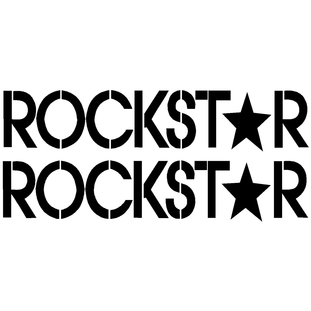 Rockstar الطاقة الشراب ملصق الدراجات النارية الجناح مرآة 15x7.5cm